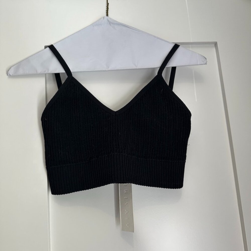 Briavia Cropped Black Tank Top/Bralette